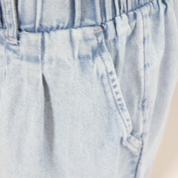 American Eagle Medium Wash Paperbag Waist Denim Jean Shorts Pockets Medium - Picture 12 of 13